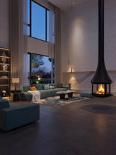 ZELIA 908 Cheminée, 360 Grad Feuersicht, hängendes Cheminée, Design Feuerstelle, Luxus Feuerstelle